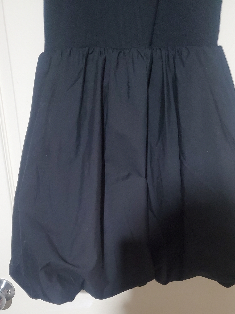 Nwt GAP Women's Black Sleeveless Knit Bodice Midi Bubble Hem Skirt Dress - Picture 3 of 3